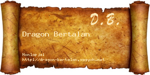 Dragon Bertalan névjegykártya